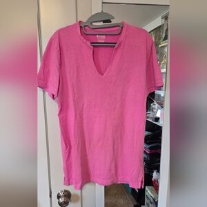 PINK Victoria's Secret Bright Pink V-Neck Tee